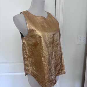 Lanhtropy Metallic Gold Sleeveless Women’s Top